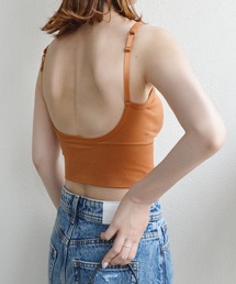 histoire（イストワール）の「【7色/サイズ展開】カップ付きキャミ リブシームレスブラトップ 調節可（キャミソール）」