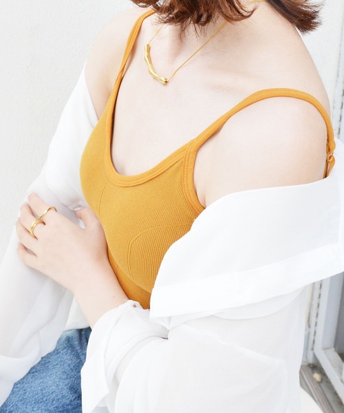 styiro（スタイロ）の「【7色/サイズ展開】カップ付きキャミ リブシームレスブラトップ 調節可（キャミソール・レディース・ホワイト/テラコッタ/キャメル/ブラウン/ブラック/グレー/グリーン・FREE/L）」の19枚目の写真