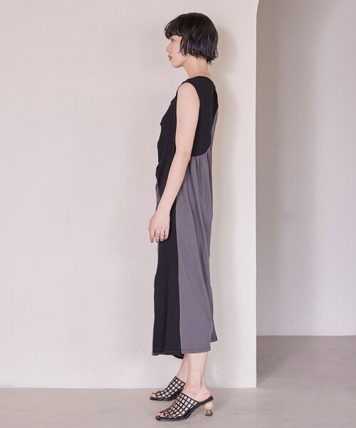 PUBLIC TOKYO(パブリックトウキョウ)の「【洗える・華奢見え】ランダムギャザーリブワンピース(ワンピース・レディース・その他2/カーキ/ブラック・1/2)」の6枚目の写真