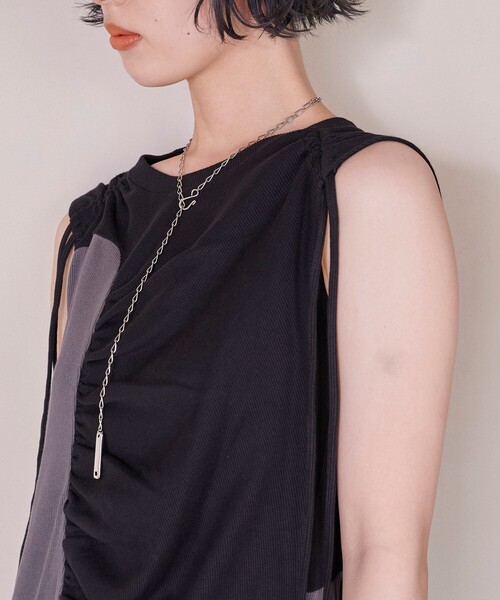 PUBLIC TOKYO(パブリックトウキョウ)の「【洗える・華奢見え】ランダムギャザーリブワンピース(ワンピース・レディース・その他2/カーキ/ブラック・1/2)」の9枚目の写真