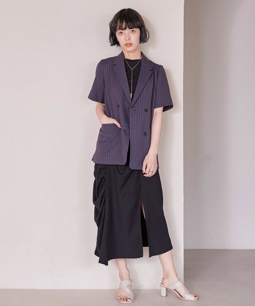 PUBLIC TOKYO(パブリックトウキョウ)の「【洗える・華奢見え】ランダムギャザーリブワンピース(ワンピース・レディース・その他2/カーキ/ブラック・1/2)」の20枚目の写真