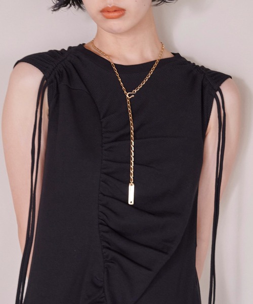 PUBLIC TOKYO(パブリックトウキョウ)の「【洗える・華奢見え】ランダムギャザーリブワンピース(ワンピース・レディース・その他2/カーキ/ブラック・1/2)」の15枚目の写真