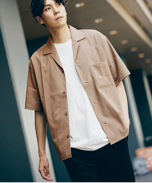 417 EDIFICE(フォーワンセブンエディフィス)の「《追加販売》【Reflax / リフラクス】オープンカラーシャツ(シャツ/ブラウス・メンズ・チャコールグレー/アイボリー/ブラウン/グリーン/ネイビー・SMALL/MEDIUM/LARGE/X-LARGE)」の7枚目の写真