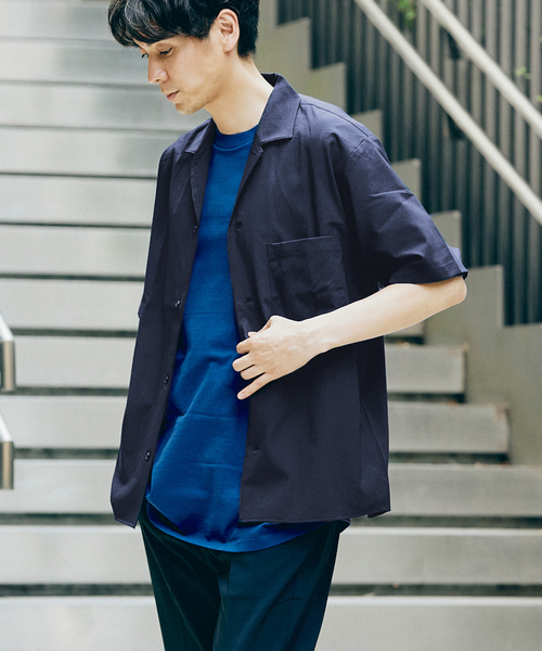 417 EDIFICE(フォーワンセブンエディフィス)の「《追加販売》【Reflax / リフラクス】オープンカラーシャツ(シャツ/ブラウス・メンズ・チャコールグレー/アイボリー/ブラウン/グリーン/ネイビー・SMALL/MEDIUM/LARGE/X-LARGE)」の9枚目の写真