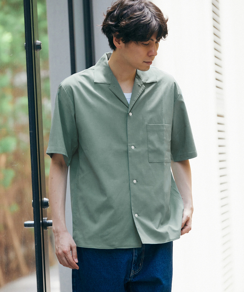 417 EDIFICE(フォーワンセブンエディフィス)の「《追加販売》【Reflax / リフラクス】オープンカラーシャツ(シャツ/ブラウス・メンズ・チャコールグレー/アイボリー/ブラウン/グリーン/ネイビー・SMALL/MEDIUM/LARGE/X-LARGE)」の13枚目の写真