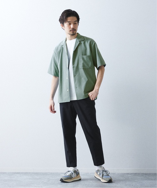 417 EDIFICE(フォーワンセブンエディフィス)の「《追加販売》【Reflax / リフラクス】オープンカラーシャツ(シャツ/ブラウス・メンズ・チャコールグレー/アイボリー/ブラウン/グリーン/ネイビー・SMALL/MEDIUM/LARGE/X-LARGE)」の15枚目の写真