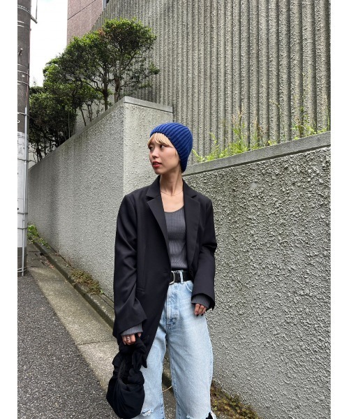 BLACK BY MOUSSY(ブラックバイマウジー)の「knit hat(ニットハット)(ニットキャップ/ビーニー・レディース・ブラック/ブルー/グレー・FREE)」の7枚目の写真