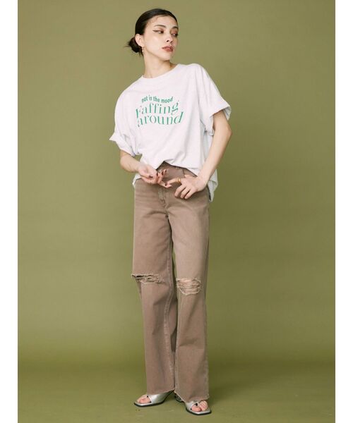 EVRIS（エヴリス）の「Faffing around BIG Tシャツ（Tシャツ/カットソー・レディース・ホワイト/グレー/ブラック・FREE）」の5枚目の写真