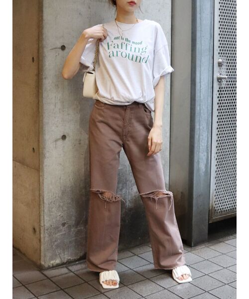 EVRIS（エヴリス）の「Faffing around BIG Tシャツ（Tシャツ/カットソー・レディース・ホワイト/グレー/ブラック・FREE）」の12枚目の写真