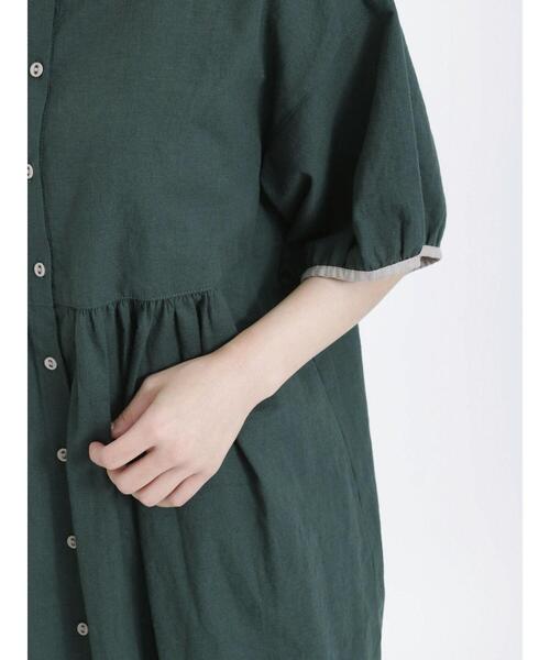 Samansa Mos2（サマンサ モスモス）の「前後着配色パイピングブラウス（シャツ/ブラウス・レディース・グリーン/モカ/キナリ・F）」の12枚目の写真