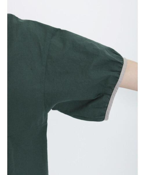 Samansa Mos2（サマンサ モスモス）の「前後着配色パイピングブラウス（シャツ/ブラウス・レディース・グリーン/モカ/キナリ・F）」の13枚目の写真