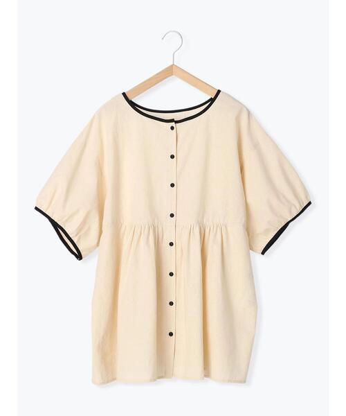 Samansa Mos2（サマンサ モスモス）の「前後着配色パイピングブラウス（シャツ/ブラウス・レディース・グリーン/モカ/キナリ・F）」の18枚目の写真