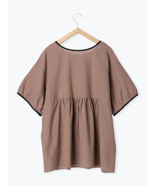 Samansa Mos2（サマンサ モスモス）の「前後着配色パイピングブラウス（シャツ/ブラウス・レディース・グリーン/モカ/キナリ・F）」の20枚目の写真