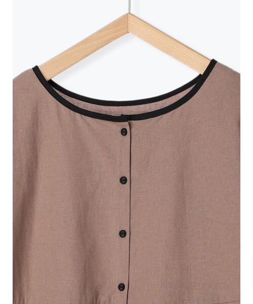 Samansa Mos2（サマンサ モスモス）の「前後着配色パイピングブラウス（シャツ/ブラウス・レディース・グリーン/モカ/キナリ・F）」の21枚目の写真