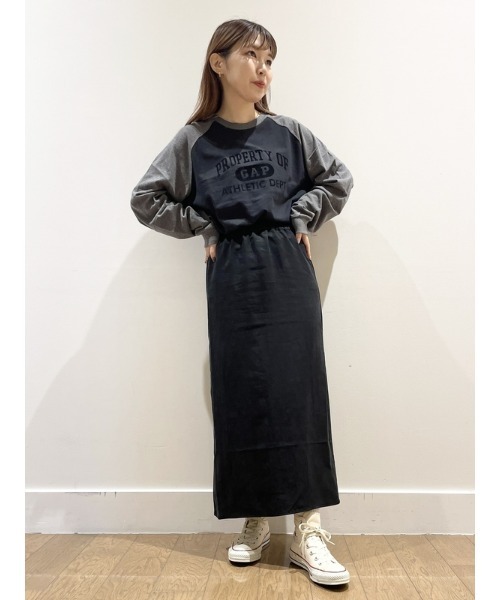 Y2K 良配色　GAP ギャップ　ラグラン　ロンT GAP - 00s Y2K GAP オールドギャップ 紺タグ ワンショルダー