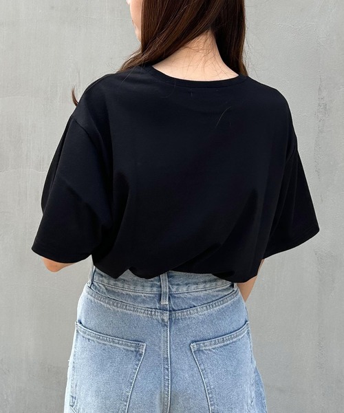 INGNI（イング）の「シンプル刺しゅうロゴTシャツ／A（Tシャツ/カットソー・レディース・ホワイト×ブラック/ブラック×ホワイト・M）」の14枚目の写真
