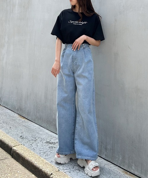 INGNI（イング）の「シンプル刺しゅうロゴTシャツ／A（Tシャツ/カットソー・レディース・ホワイト×ブラック/ブラック×ホワイト・M）」の15枚目の写真