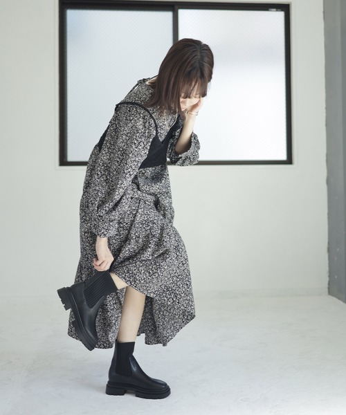 SESTO(セスト)の「厚底ニットショートブーツ(ブーツ・レディース・ブラック・M/3L/LL/L/S)」の19枚目の写真