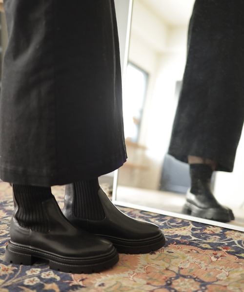 SESTO(セスト)の「厚底ニットショートブーツ(ブーツ・レディース・ブラック・M/3L/LL/L/S)」の22枚目の写真