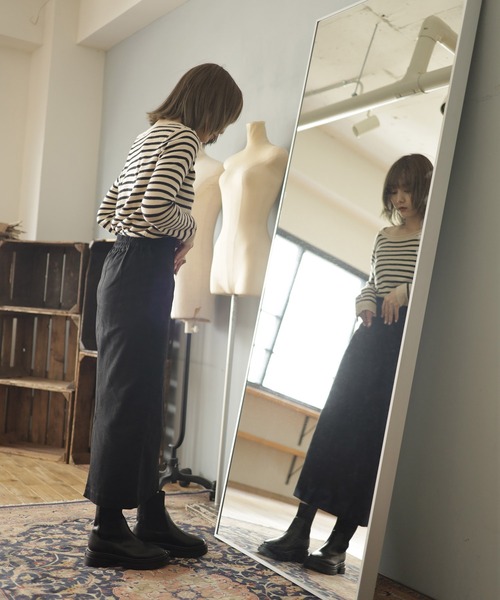 SESTO(セスト)の「厚底ニットショートブーツ(ブーツ・レディース・ブラック・M/3L/LL/L/S)」の3枚目の写真