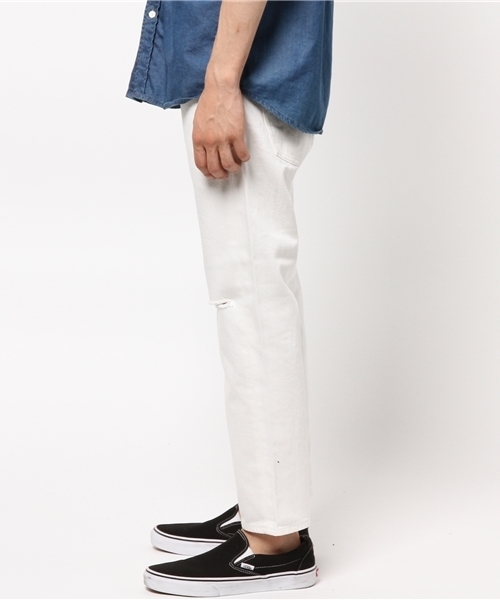 WEGO（ウィゴー）の「WEGO/ アンクルスリムデニムパンツ（デニムパンツ・メンズ・ホワイト/ライトインディゴブルー・MEDIUM/LARGE）」の3枚目の写真