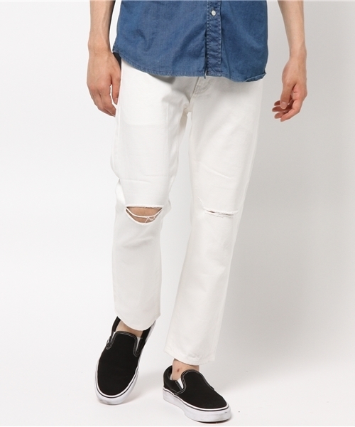 WEGO（ウィゴー）の「WEGO/ アンクルスリムデニムパンツ（デニムパンツ・メンズ・ホワイト/ライトインディゴブルー・MEDIUM/LARGE）」の8枚目の写真