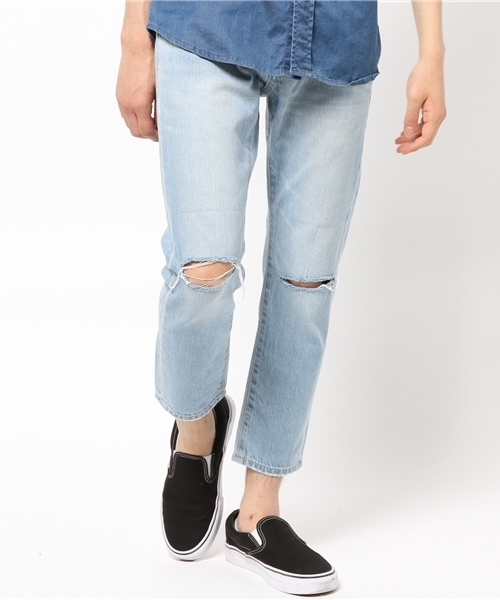 WEGO（ウィゴー）の「WEGO/ アンクルスリムデニムパンツ（デニムパンツ・メンズ・ホワイト/ライトインディゴブルー・MEDIUM/LARGE）」の16枚目の写真