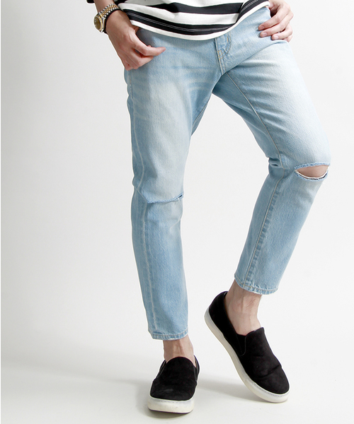 WEGO（ウィゴー）の「WEGO/ アンクルスリムデニムパンツ（デニムパンツ・メンズ・ホワイト/ライトインディゴブルー・MEDIUM/LARGE）」の17枚目の写真