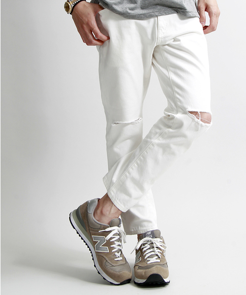 WEGO（ウィゴー）の「WEGO/ アンクルスリムデニムパンツ（デニムパンツ・メンズ・ホワイト/ライトインディゴブルー・MEDIUM/LARGE）」の19枚目の写真