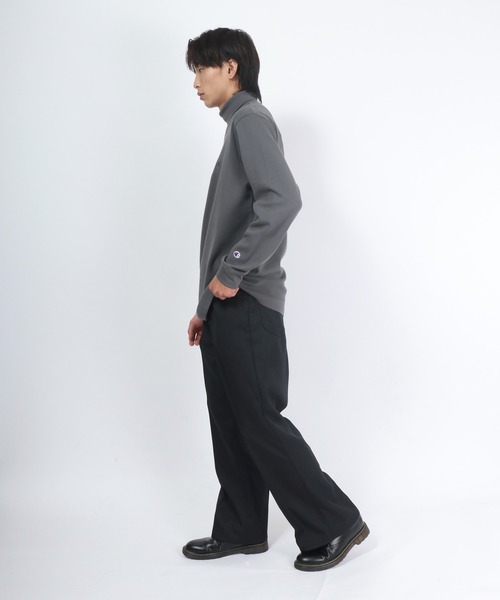 Champion(チャンピオン)の「Champion(チャンピオン)コットンスムースタートルネック無地ロンT/ロングスリーブTシャツ/長袖(Tシャツ/カットソー・メンズ・ブラック/オフホワイト/チャコールグレー・M/L/XL)」の22枚目の写真