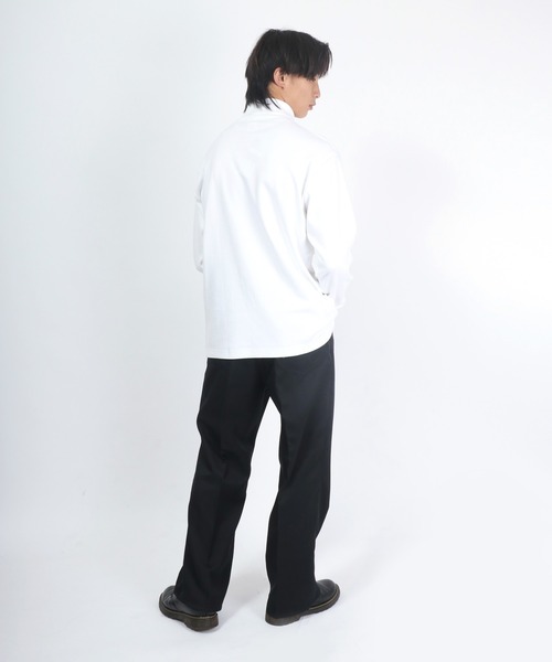 Champion(チャンピオン)の「Champion(チャンピオン)コットンスムースタートルネック無地ロンT/ロングスリーブTシャツ/長袖(Tシャツ/カットソー・メンズ・ブラック/オフホワイト/チャコールグレー・M/L/XL)」の13枚目の写真