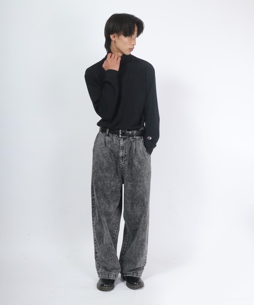 Champion(チャンピオン)の「Champion(チャンピオン)コットンスムースタートルネック無地ロンT/ロングスリーブTシャツ/長袖(Tシャツ/カットソー・メンズ・ブラック/オフホワイト/チャコールグレー・M/L/XL)」の17枚目の写真