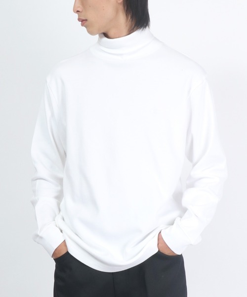 Champion(チャンピオン)の「Champion(チャンピオン)コットンスムースタートルネック無地ロンT/ロングスリーブTシャツ/長袖(Tシャツ/カットソー・メンズ・ブラック/オフホワイト/チャコールグレー・M/L/XL)」の8枚目の写真