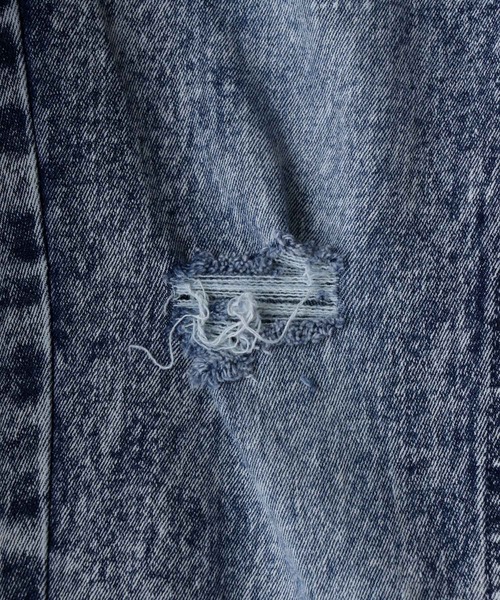 SITRY(シトリー)の「super stretch damaged denim skinny pants/スーパーストレッチ ダメージデニム スキニーパンツ(デニムパンツ・メンズ・ワンウォッシュ/ブラック/ケミカルウォッシュ/ブラック系その他/ライトインディゴブルー・LL/M/L)」の6枚目の写真