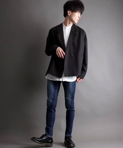 SITRY(シトリー)の「super stretch damaged denim skinny pants/スーパーストレッチ ダメージデニム スキニーパンツ(デニムパンツ・メンズ・ワンウォッシュ/ブラック/ケミカルウォッシュ/ブラック系その他/ライトインディゴブルー・LL/M/L)」の22枚目の写真