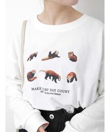ehka sopo | レッサーパンダプリントロンT(Tシャツ/カットソー)
