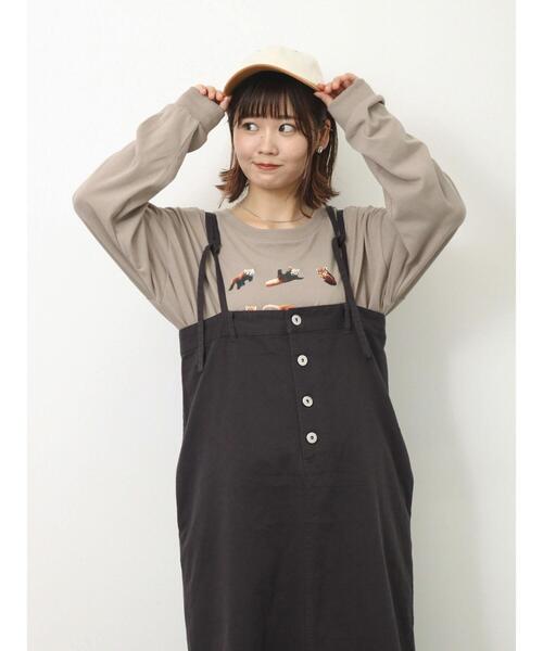 ehka sopo（エヘカソポ）の「レッサーパンダプリントロンT（Tシャツ/カットソー・レディース・グレー/マスタード/オフホワイト・F）」の12枚目の写真