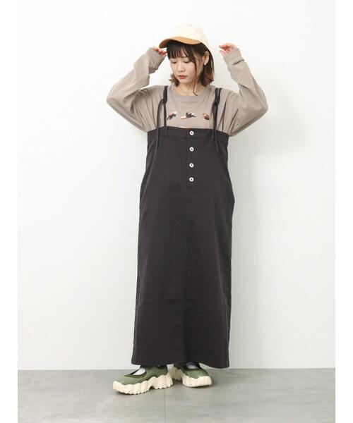 ehka sopo（エヘカソポ）の「レッサーパンダプリントロンT（Tシャツ/カットソー・レディース・グレー/マスタード/オフホワイト・F）」の14枚目の写真