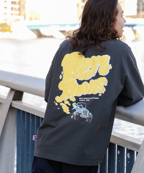 BEN DAVIS（ベンデイビス）の「∴WEGO/別注ベンデイビスバックモチーフロゴロンT（Tシャツ/カットソー・メンズ・ホワイト系その他/ブラック/ホワイト/ブラック系その他/スミクロ・LARGE/MEDIUM）」の5枚目の写真