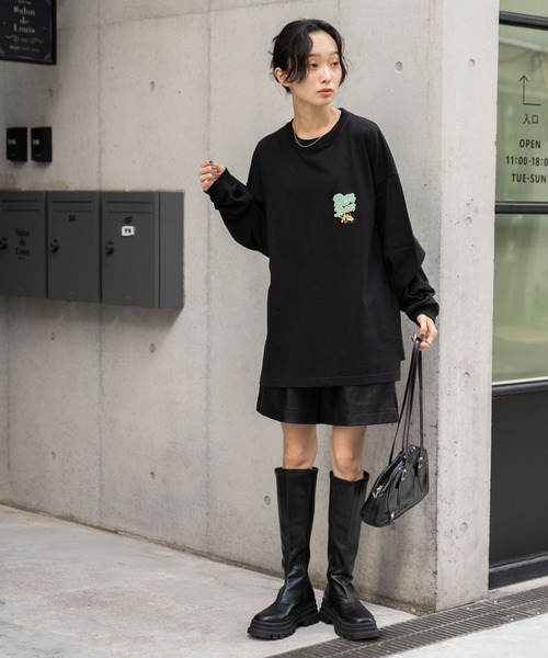 BEN DAVIS（ベンデイビス）の「∴WEGO/別注ベンデイビスバックモチーフロゴロンT（Tシャツ/カットソー・メンズ・ホワイト系その他/ブラック/ホワイト/ブラック系その他/スミクロ・LARGE/MEDIUM）」の9枚目の写真