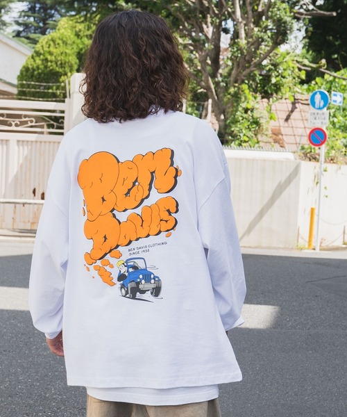 BEN DAVIS（ベンデイビス）の「∴WEGO/別注ベンデイビスバックモチーフロゴロンT（Tシャツ/カットソー・メンズ・ホワイト系その他/ブラック/ホワイト/ブラック系その他/スミクロ・LARGE/MEDIUM）」の15枚目の写真