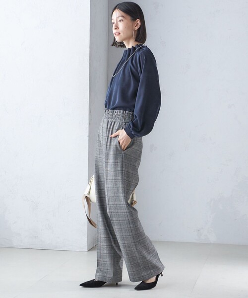 SHIPS ネック ギャザー ソリッド ブラウス SHIPS｜<手洗い可能>ネック ギャザー ソリッド ブラウス