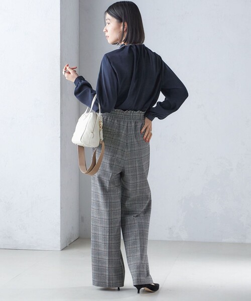 【セール】〈手洗い可能〉ネック ギャザー ソリッド 起毛 サテン ブラウス（シャツ/ブラウス）｜SHIPS（シップス）