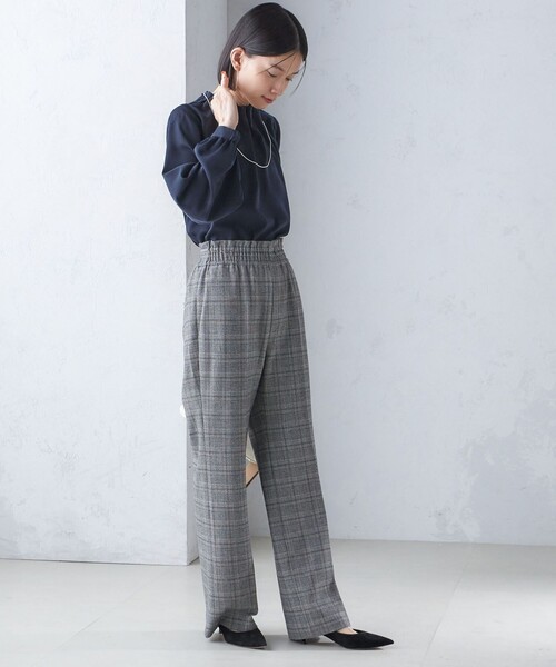 【セール】〈手洗い可能〉ネック ギャザー ソリッド 起毛 サテン ブラウス（シャツ/ブラウス）｜SHIPS（シップス）