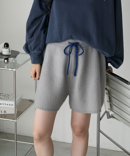 forksy.（フォルクシー）の「【forksy.】ハンドステッチニットショートパンツ（その他パンツ・レディース・アイボリー/グリーン/ブラック/グレー・FREE）」の3枚目の写真