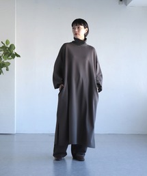 [ OWLEYE by domingo / アウルアイ ] ダンボールニット ハイネックパフスリーブワンピース