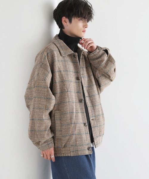 ASTRONOMY(アストロノミー)の「Buyer's Select/ビッグシルエットツイードコーチジャケット(ブルゾン・メンズ・ネイビー/ベージュ・L/M)」の8枚目の写真