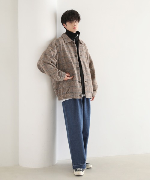 ASTRONOMY(アストロノミー)の「Buyer's Select/ビッグシルエットツイードコーチジャケット(ブルゾン・メンズ・ネイビー/ベージュ・L/M)」の11枚目の写真