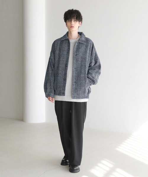 ASTRONOMY(アストロノミー)の「Buyer's Select/ビッグシルエットツイードコーチジャケット(ブルゾン・メンズ・ネイビー/ベージュ・L/M)」の16枚目の写真