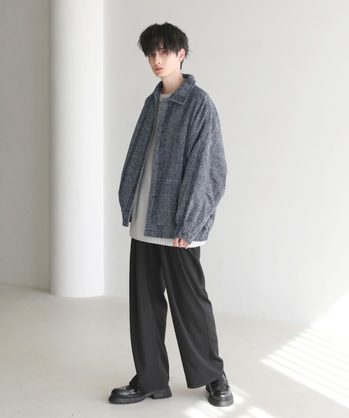 ASTRONOMY(アストロノミー)の「Buyer's Select/ビッグシルエットツイードコーチジャケット(ブルゾン・メンズ・ネイビー/ベージュ・L/M)」の17枚目の写真